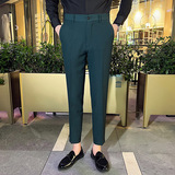 时尚免烫西裤男士韩版修身小脚裤商务休闲西裤长裤天蓝色K888-P75，男装西裤，电商C308