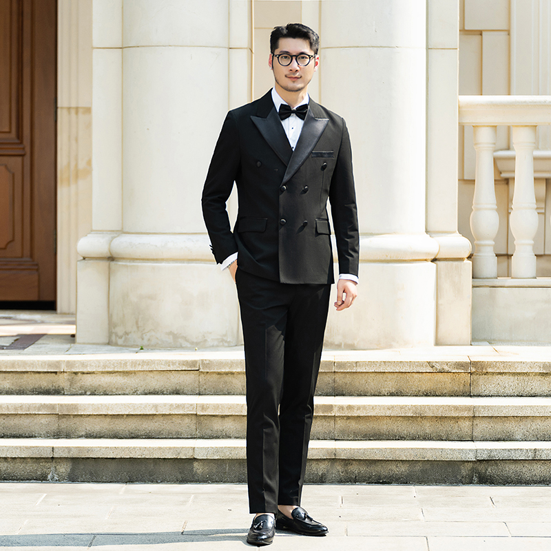 塔士多礼服新郎西服套装婚礼伴郎服男士高级感西装SJT916-P265，男装西服套装，电商C308