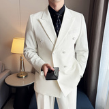 潮流简约英伦风时尚轻奢双排扣纯色男士西服外套X88211-P165，男装西服，电商C308