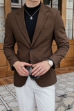 英伦韩版修身男士商务休闲二粒扣华夫格西服加厚外套X924-P155，男装西服，电商C308