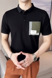 男士休闲polo衫t恤潮流修身翻领半袖polo衫绿色C60038-P58，男装T恤，电商C308