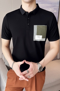 男士休闲polo衫t恤 潮流修身翻领半袖polo衫绿色C60038-P58图片