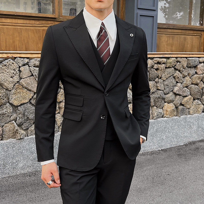 英伦修身男士二粒扣纯色西服新郎伴郎礼服小西装X921-P150,男装西服,电商C308