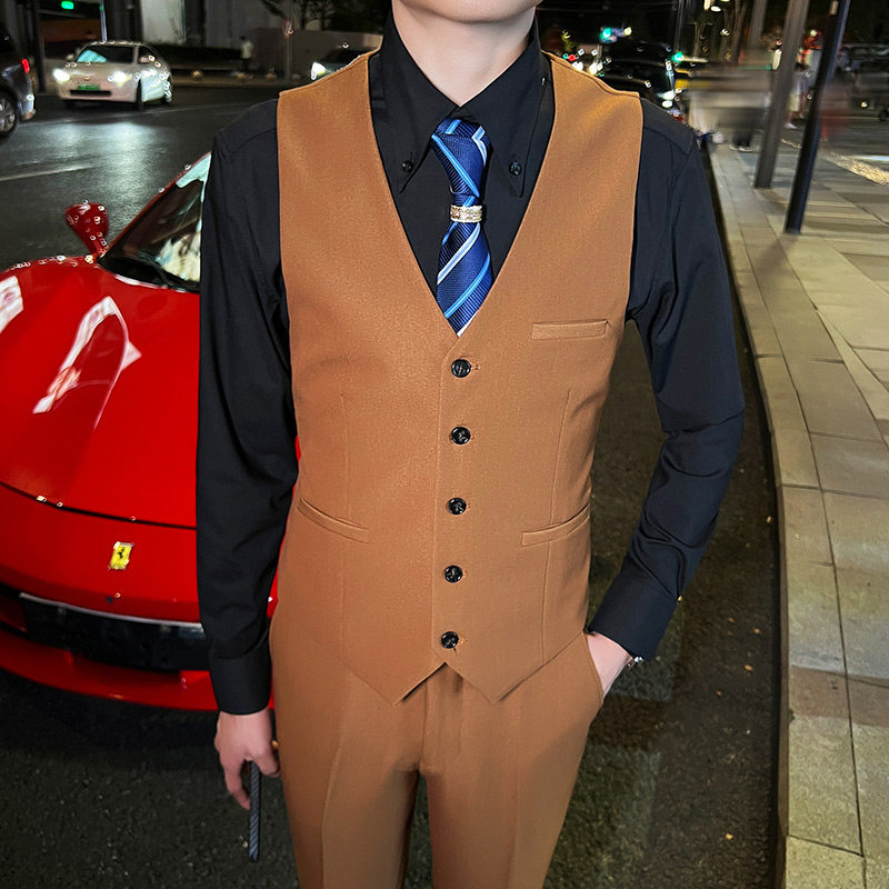 英伦商务韩版修身男士V领马甲新郎伴郎小马甲黑灰色MJ888-P60,男装背心/马甲,电商C308