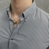 秋冬韩版修身长袖衬衫男英伦条纹刺绣衬衣C8876-P65，男装衬衫，电商C308