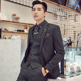 秋冬高品质韩版修身条纹男士西服三件套新郎西服套装SJT903-P265，男装西服套装，电商C308