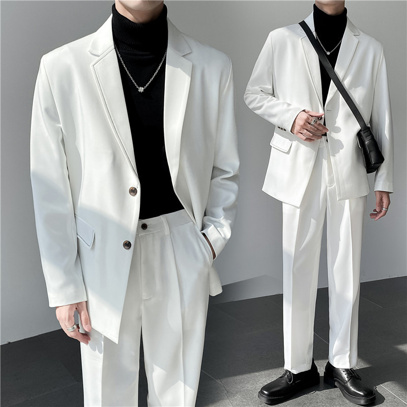 轻熟风ins英伦纯色西服套装阔版宽松休闲小西装TZ27压线-P225,男装西服套装,电商C308