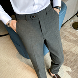 秋冬新款英伦韩版免烫修身西裤男士休闲千鸟格商务长裤K971-P80，男装西裤，电商C308