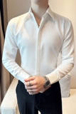 秋季大领华夫格衬衫男长袖薄款潮流帅气修身休闲衬衣XT38-P68，男装衬衫，电商C308