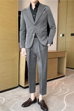 痞雅高级感休闲纯色二粒扣小西服+英伦时尚九分西裤套装TZ05-P225，男装西服，电商C308