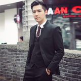 高品质韩版修身立领男士西服三件套新郎西服套装SJT954-P280，男装西服套装，电商C308