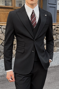 英伦修身男士二粒扣纯色西服 新郎伴郎礼服小西装X921-P150图片