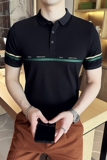 男士休闲polo衫t恤潮流修身翻领半袖polo衫白色C60008-P58，男装T恤，电商C308