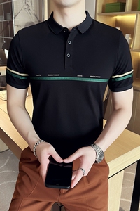 男士休闲polo衫t恤 潮流修身翻领半袖polo衫白色C60008-P58图片