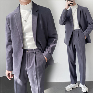 高质量男性西装 轻熟风ins英伦宽松纯色休闲西服套装  TZ25-P225图片