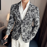 英伦韩版修身男士商务休闲刺绣花式西服男外套X932-P155，男装西服，电商C308