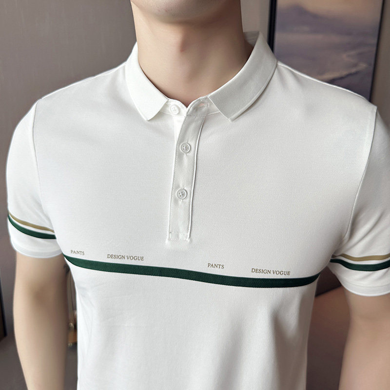 夏季男士休闲polo衫t恤潮流修身翻领半袖polo衫黑色C60008-P58,男装T恤,电商C308