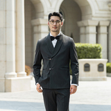 中式新郎西服婚礼伴郎礼服男士高级感青果领西装X939-P155，男装西服套装，电商C308