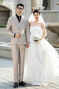 布雷泽英伦金属纽扣双排扣男士韩版修身婚宴西服套装 SJT890-P300图片