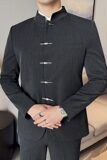 新中式新郎西服套装婚礼伴郎礼服男士高级感立领西装LJT938-P205，男装西服，电商C308