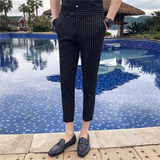 23春夏潮男英伦休闲条纹九分西裤九分休闲男裤K238-P65，男装西裤，电商C308