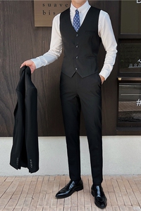 新郎婚礼伴郎服马甲塔士多礼服男士高级感马甲MJ912-P60图片