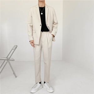 24春夏 轻熟风英伦纯色西服套装 阔版宽松休闲小西装 TZ17-P220图片
