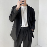 21春夏款轻熟风英伦条纹长袖西服阔版宽松休闲西服X14-P150，男装西服，电商C308