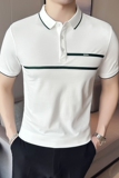 夏季男士休闲polo衫t恤潮流修身翻领半袖polo衫沙漠色F9408-P58，男装T恤，电商C308