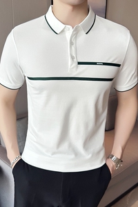 夏季 男士休闲polo衫t恤 潮流修身翻领半袖polo衫沙漠色F9408-P58图片