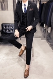 20秋冬款英伦时尚韩风修身商务男士西服三件套SJT937-P265，男装西服，电商C308