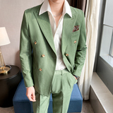 痞帅高级感休闲双排扣小西服男外套韩版修身英伦单西装X02-P155，男装西服套装，电商C308