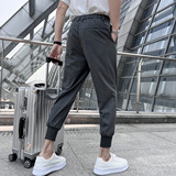 春夏轻熟风宽松时尚休闲裤韩版纯色小脚九分西裤K19-P65，男装西裤，电商C308