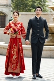 中式新郎西服套装婚礼伴郎礼服男士高级感立领西装LJT938-P205，男装西服套装，电商C308