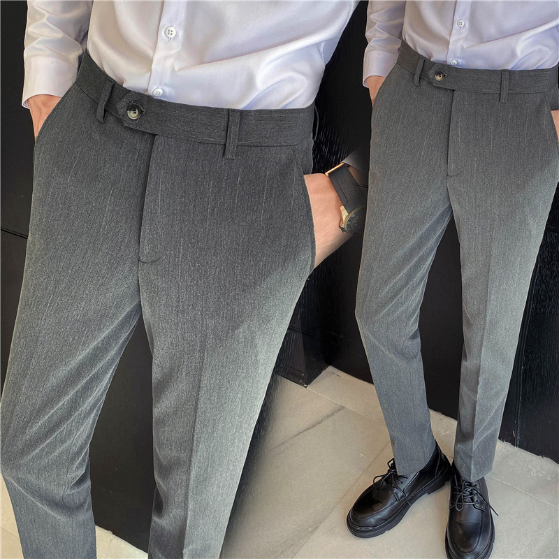 高质量男性西裤时尚免烫西裤韩版修身男士小脚裤长裤K24-P75，男装西裤，电商C308