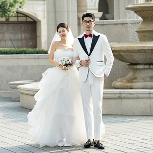 塔士多礼服新郎西服套装婚礼伴郎服男士高级感西装SJT914-P265,一千元以下好搭配的鞋图片