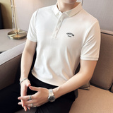 男士休闲polo衫t恤潮流修身翻领半袖polo衫绿色C60045-P58，男装T恤，电商C308