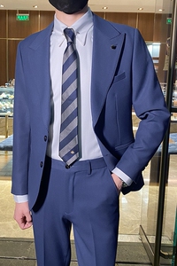 秋冬款 英伦韩版修身男士商务休闲纯色西服外套米白色X889-P155图片