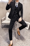 20秋冬款韩版时尚修身商务立领男士西服三件套SJT954-P290，男装西服，电商C308