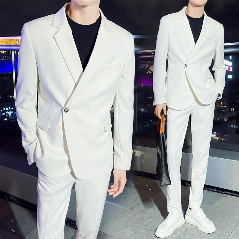 高质量男性西装轻熟风韩版修身男士休闲西服套装LJT830斜扣-P220，男装西服套装，电商C308