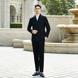 中式新郎西服婚礼伴郎礼服男士高级感青果领西装X939-P155，男装西服套装，电商C308
