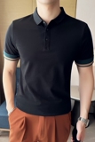 夏季男士休闲polo衫t恤潮流修身翻领半袖polo衫白色C60025-P58，男装T恤，电商C308