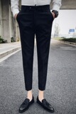24春夏新款男修身小脚英伦休闲九分裤韩版百搭男士西裤K727-P60，男装西裤，电商C308