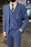 英伦韩版修身男士休闲商务西服三件套新郎套装墨绿色SJT888-P285，男装西服，电商C308