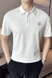 夏季男士休闲polo衫t恤潮流修身翻领半袖polo衫朱红色C10010-P58，男装T恤，电商C308