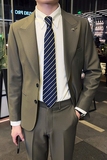 英伦修身男士休闲商务二粒扣西服套装新郎套装黑色LJT889-P230，男装西服套装，电商C308