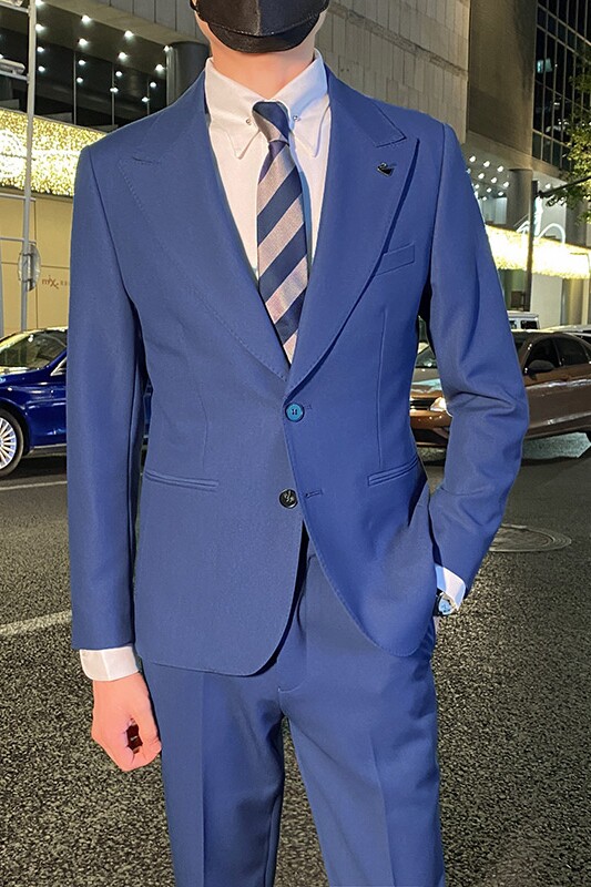 英伦韩版修身男士休闲商务二粒扣西服套装新郎套装LJT889-P230,男装西服套装,电商C308
