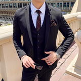 秋冬新款英伦韩版修身男士纯色西服三件套装TZ134-P265，男装西服，电商C308