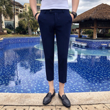 春夏款 英伦时尚休闲裤 韩版纯色小脚九分西裤蓝色 K727-P60,男装西裤,电商C308,电商基地 春夏款 英伦时尚休闲裤 韩版纯色小脚九分西裤蓝色 K727-P60,男装西裤,电商C308,电商基地