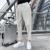 2026春夏轻熟风微宽时尚休闲裤男阔版纯色男士九分西裤K15-P65，男装西裤，电商C308